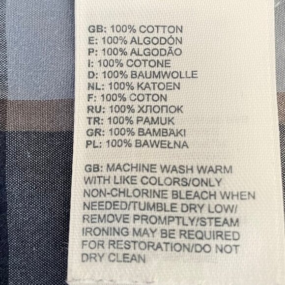 The North Face Casual LS Button Down Plaid 100% Cotton Shirt Blues + White Sz L - Picture 11 of 13